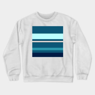 A gentle jam of Navy, Blue Sapphire, Christmas Blue, Italian Sky Blue and Champagne Pink stripes. Crewneck Sweatshirt